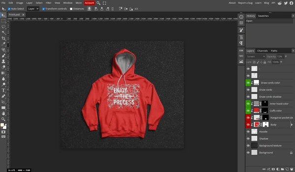 psd loaded in photopea